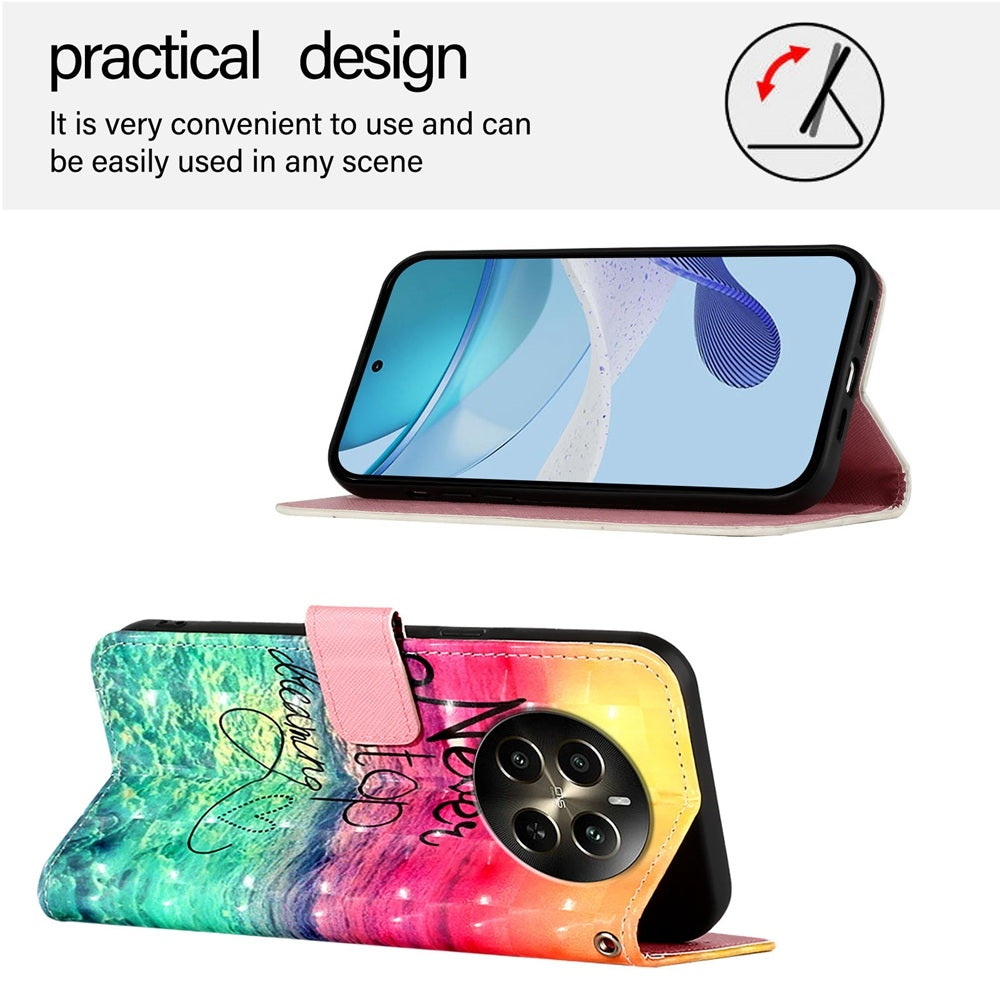 Realme Narzo 70 Pro 5G India Leather Flip Phone Case with 3D Painted Design, Card Holder, Wallet & Stand Function - Durable Protection & Easy Access
