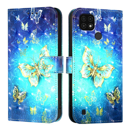 Realme C20 Leather Flip Phone Case with 3D Painted Design, Card Holder, Wallet & Stand Function - Durable Protection & Easy Access