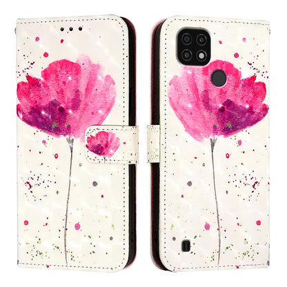 Realme C11 2021 Leather Flip Phone Case with 3D Painted Design, Card Holder, Wallet & Stand Function - Durable Protection & Easy Access