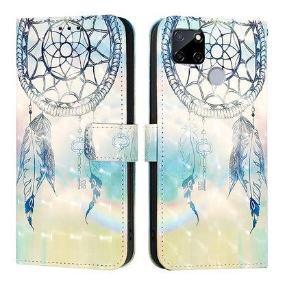 Realme 7i Global Leather Flip Phone Case with 3D Painted Design, Card Holder, Wallet & Stand Function - Durable Protection & Easy Access