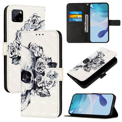 Realme C25s Leather Flip Phone Case with 3D Painted Design, Card Holder, Wallet & Stand Function - Durable Protection & Easy Access