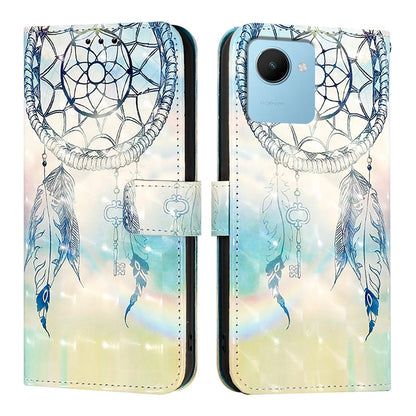 Realme C30s Leather Flip Phone Case with 3D Painted Design, Card Holder, Wallet & Stand Function - Durable Protection & Easy Access