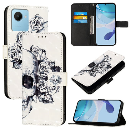 Realme C30s Leather Flip Phone Case with 3D Painted Design, Card Holder, Wallet & Stand Function - Durable Protection & Easy Access