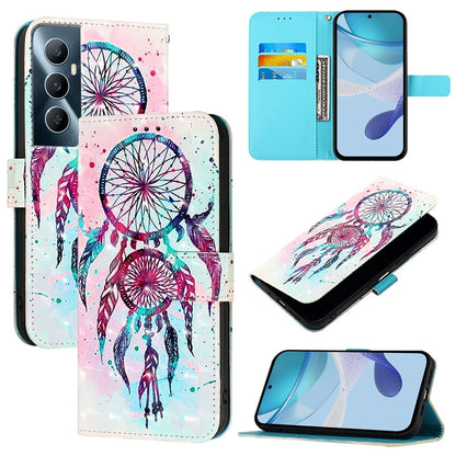 Realme C65 4G Global Leather Flip Phone Case with 3D Painted Design, Card Holder, Wallet & Stand Function - Durable Protection & Easy Access