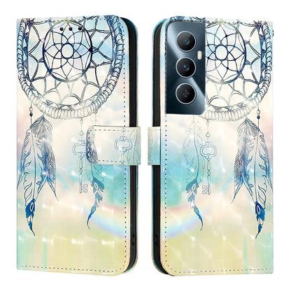 Realme C65 4G Global Leather Flip Phone Case with 3D Painted Design, Card Holder, Wallet & Stand Function - Durable Protection & Easy Access