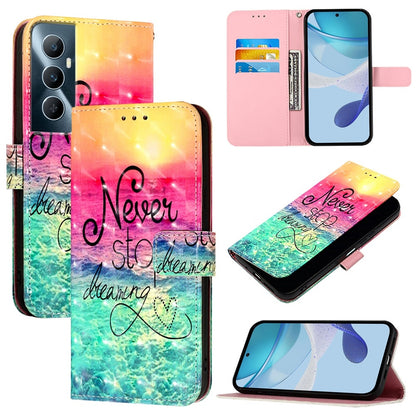 Realme C65 4G Global Leather Flip Phone Case with 3D Painted Design, Card Holder, Wallet & Stand Function - Durable Protection & Easy Access