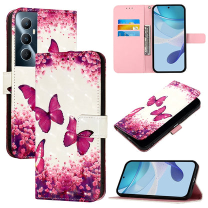 Realme C65 4G Global Leather Flip Phone Case with 3D Painted Design, Card Holder, Wallet & Stand Function - Durable Protection & Easy Access