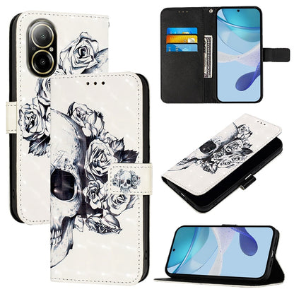 Realme C67 4G Global Leather Flip Phone Case with 3D Painted Design, Card Holder, Wallet & Stand Function - Durable Protection & Easy Access