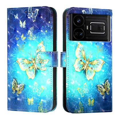 Realme GT 5G Leather Flip Phone Case with 3D Painted Design, Card Holder, Wallet & Stand Function - Durable Protection & Easy Access