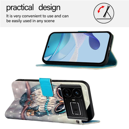 Realme GT Neo 5G Leather Flip Phone Case with 3D Painted Design, Card Holder, Wallet & Stand Function - Durable Protection & Easy Access