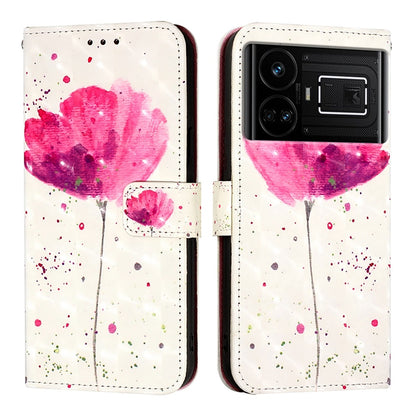 Realme GT 5G Leather Flip Phone Case with 3D Painted Design, Card Holder, Wallet & Stand Function - Durable Protection & Easy Access