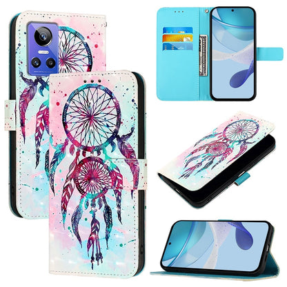 Realme GT Neo 3 Leather Flip Phone Case with 3D Painted Design, Card Holder, Wallet & Stand Function - Durable Protection & Easy Access