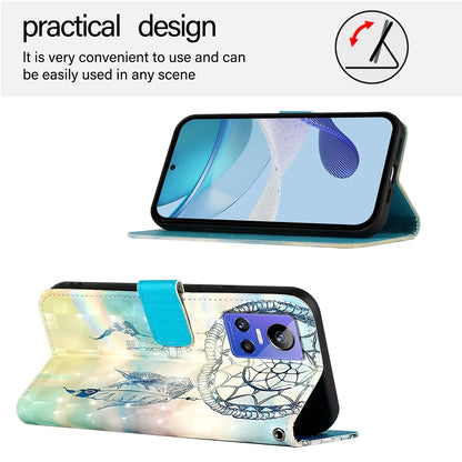 Realme GT Neo 3 Leather Flip Phone Case with 3D Painted Design, Card Holder, Wallet & Stand Function - Durable Protection & Easy Access