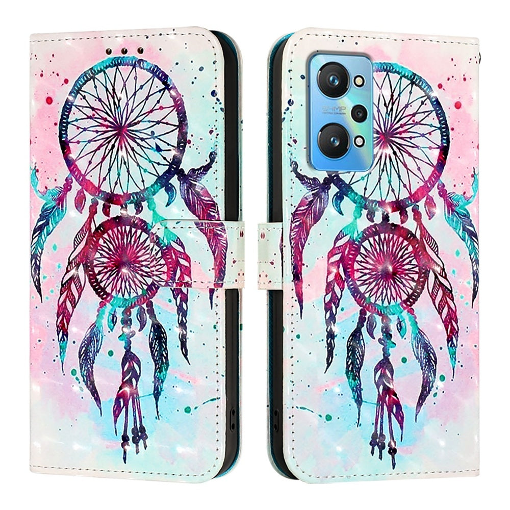 Realme GT Neo 3T Leather Flip Phone Case with 3D Painted Design, Card Holder, Wallet & Stand Function - Durable Protection & Easy Access