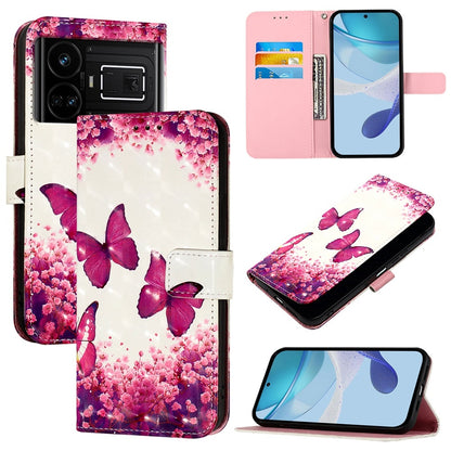 Realme GT5 240W Leather Flip Phone Case with 3D Painted Design, Card Holder, Wallet & Stand Function - Durable Protection & Easy Access