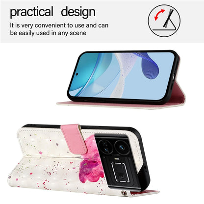 Realme GT5 Leather Flip Phone Case with 3D Painted Design, Card Holder, Wallet & Stand Function - Durable Protection & Easy Access
