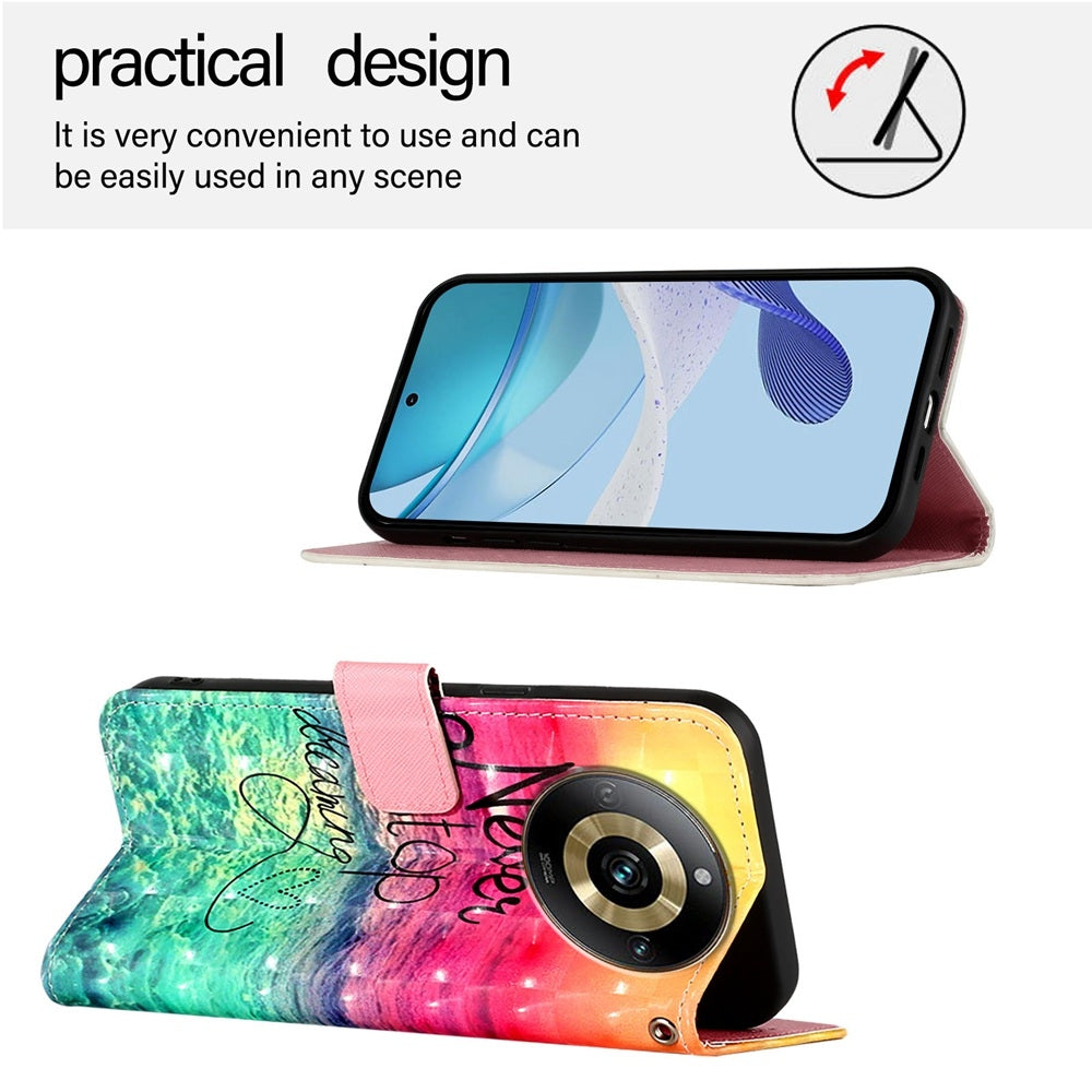 Realme Narzo 60 Pro Global Leather Flip Phone Case with 3D Painted Design, Card Holder, Wallet & Stand Function - Durable Protection & Easy Access