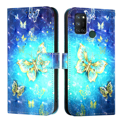 Realme 7i Leather Flip Phone Case with 3D Painted Design, Card Holder, Wallet & Stand Function - Durable Protection & Easy Access