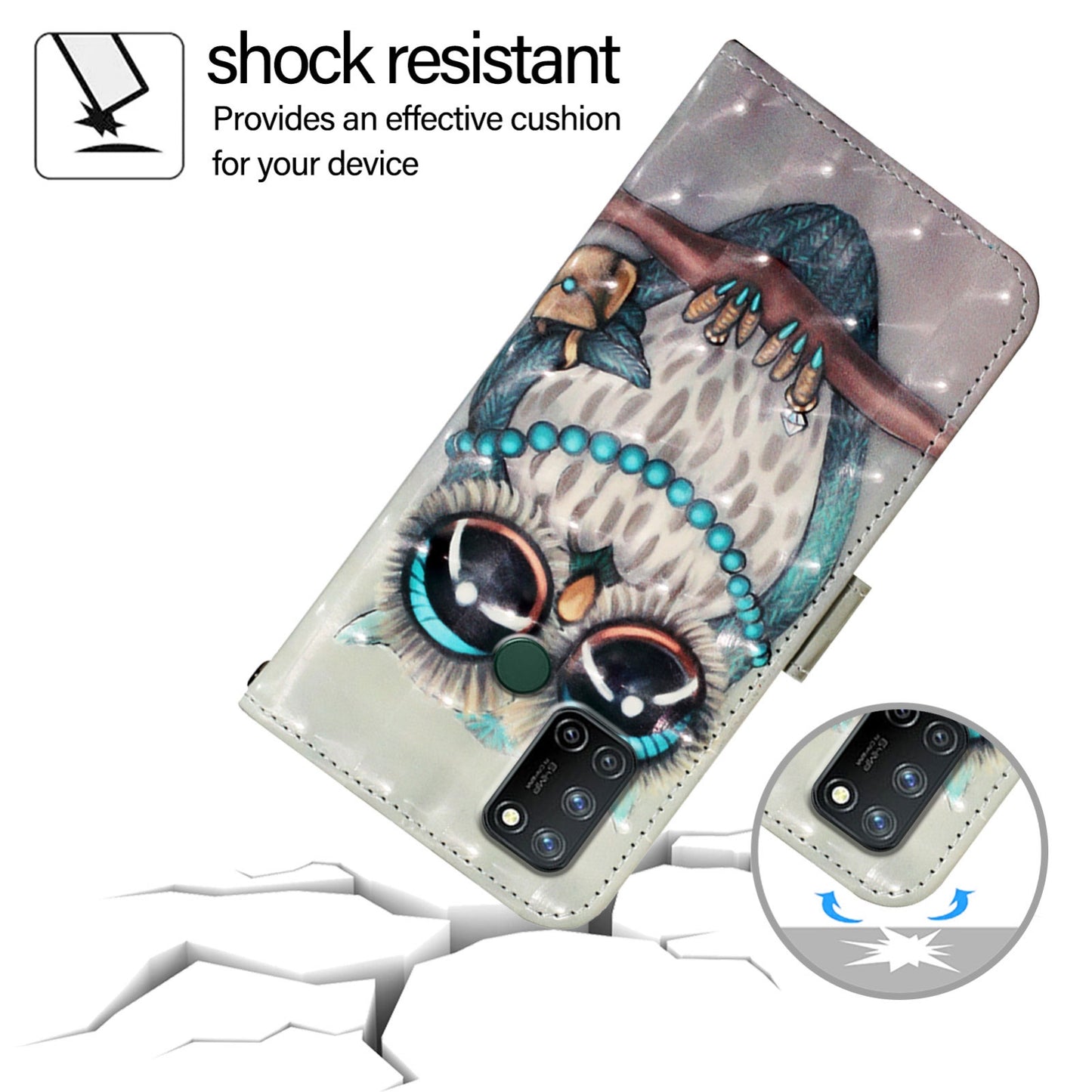 Realme C17 Leather Flip Phone Case with 3D Painted Design, Card Holder, Wallet & Stand Function - Durable Protection & Easy Access