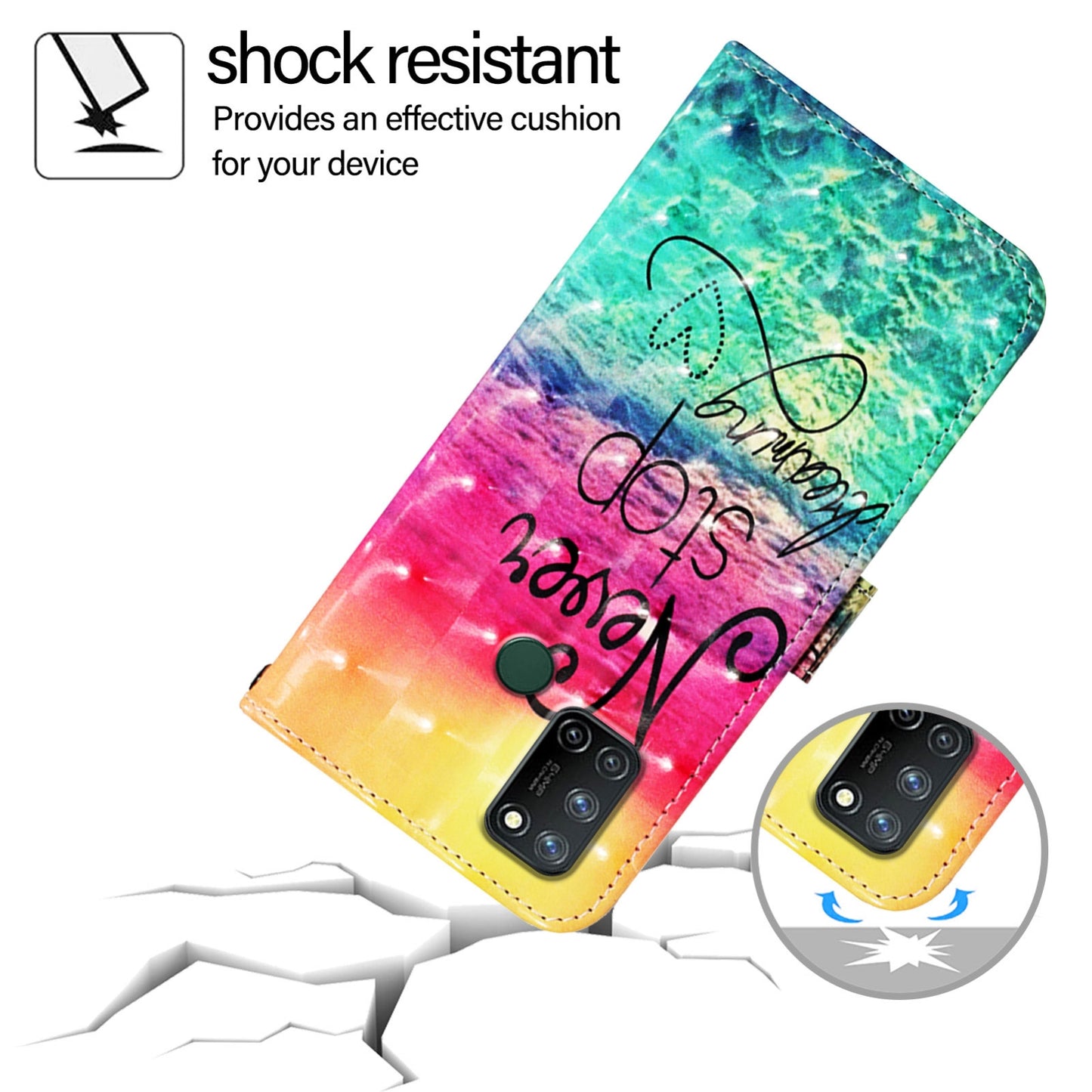 Realme C17 Leather Flip Phone Case with 3D Painted Design, Card Holder, Wallet & Stand Function - Durable Protection & Easy Access