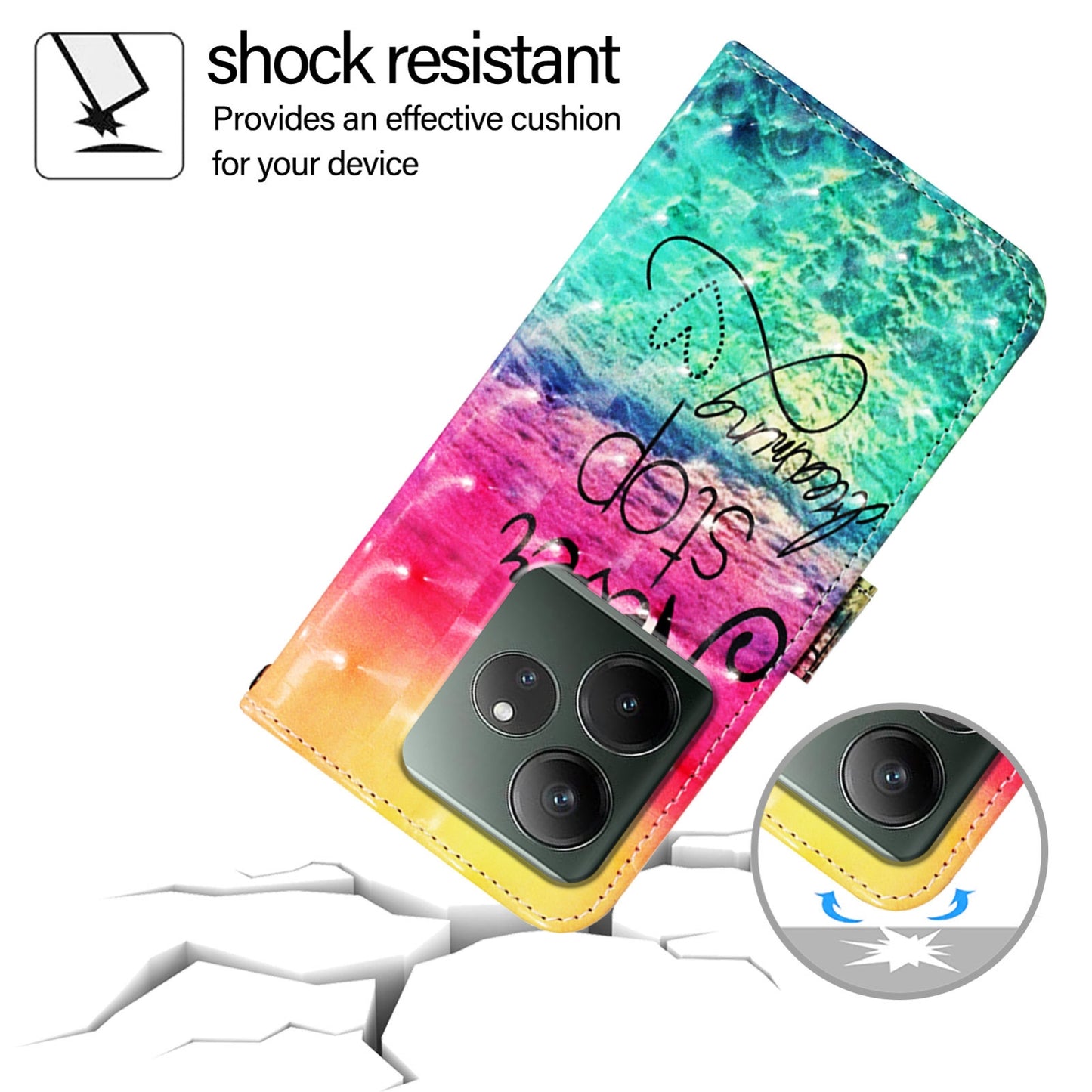 Realme GT 6T 5G Global Leather Flip Phone Case with 3D Painted Design, Card Holder, Wallet & Stand Function - Durable Protection & Easy Access