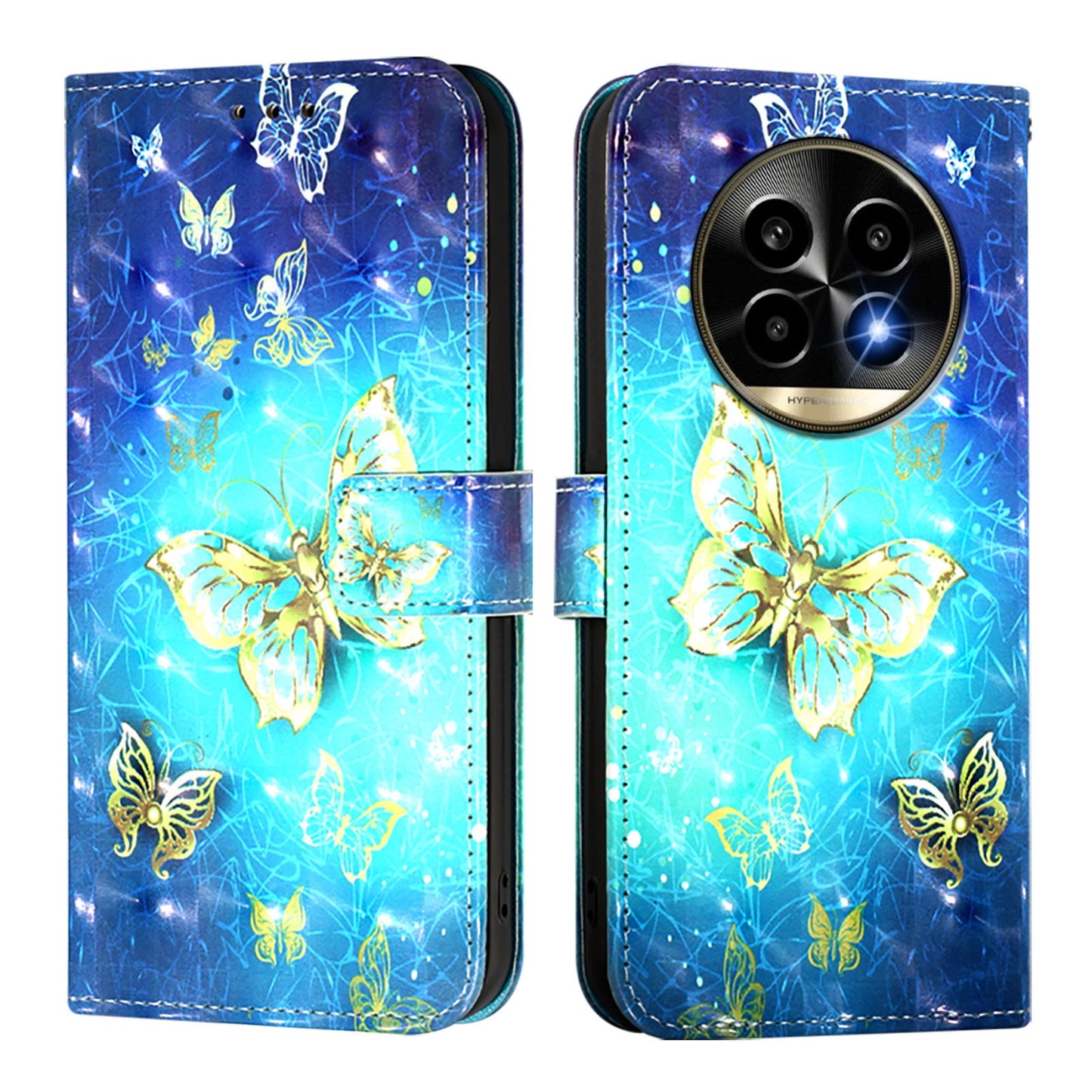 Realme 13 Pro 5G Leather Flip Phone Case with 3D Painted Design, Card Holder, Wallet & Stand Function - Durable Protection & Easy Access