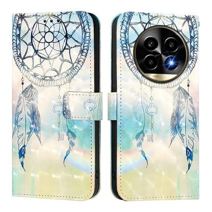 Realme 13 Pro+ 5G Leather Flip Phone Case with 3D Painted Design, Card Holder, Wallet & Stand Function - Durable Protection & Easy Access