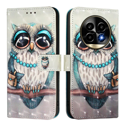 Realme 13 Pro+ 5G Leather Flip Phone Case with 3D Painted Design, Card Holder, Wallet & Stand Function - Durable Protection & Easy Access