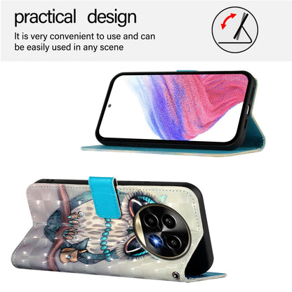 Realme 13 Pro+ 5G Leather Flip Phone Case with 3D Painted Design, Card Holder, Wallet & Stand Function - Durable Protection & Easy Access