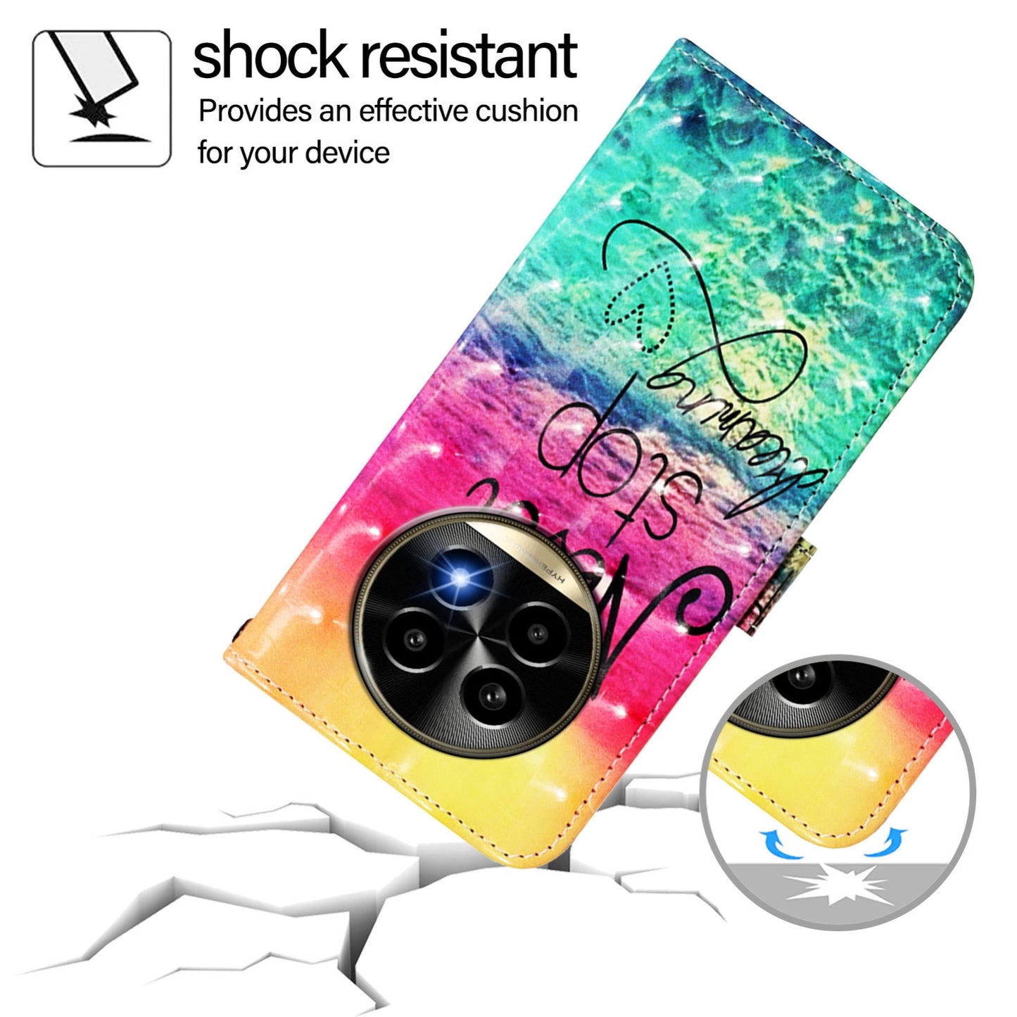 Realme 13 Pro+ 5G Leather Flip Phone Case with 3D Painted Design, Card Holder, Wallet & Stand Function - Durable Protection & Easy Access