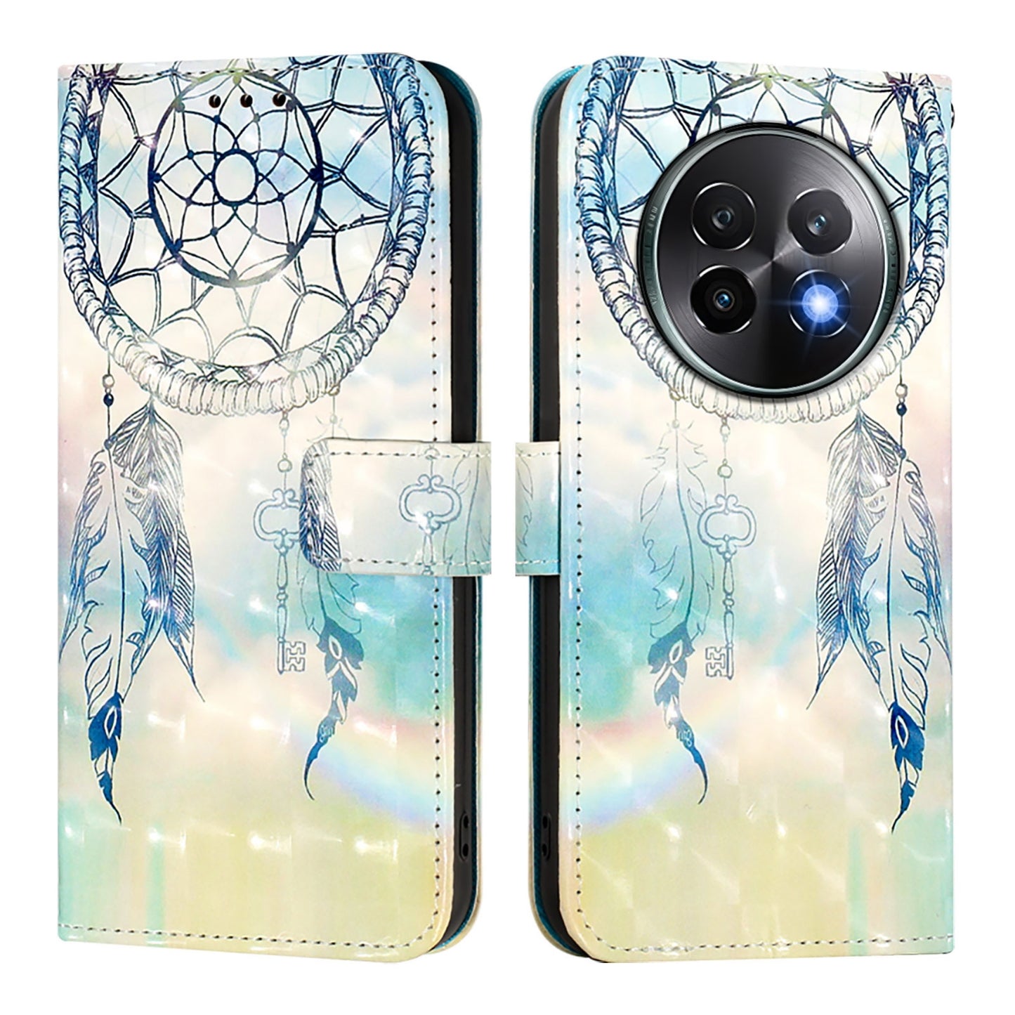 Realme 13+ 5G Global Leather Flip Phone Case with 3D Painted Design, Card Holder, Wallet & Stand Function - Durable Protection & Easy Access