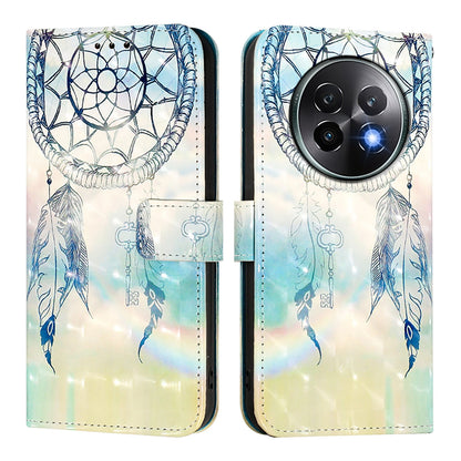 Realme 13+ 5G Global Leather Flip Phone Case with 3D Painted Design, Card Holder, Wallet & Stand Function - Durable Protection & Easy Access