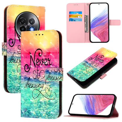 Realme 13+ 5G Global Leather Flip Phone Case with 3D Painted Design, Card Holder, Wallet & Stand Function - Durable Protection & Easy Access