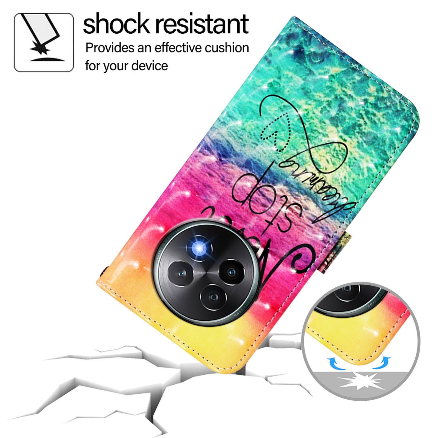 Realme 13+ 5G Global Leather Flip Phone Case with 3D Painted Design, Card Holder, Wallet & Stand Function - Durable Protection & Easy Access