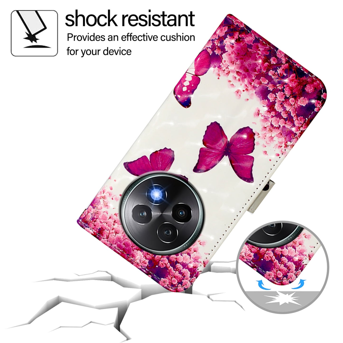 Realme 13+ 5G Global Leather Flip Phone Case with 3D Painted Design, Card Holder, Wallet & Stand Function - Durable Protection & Easy Access