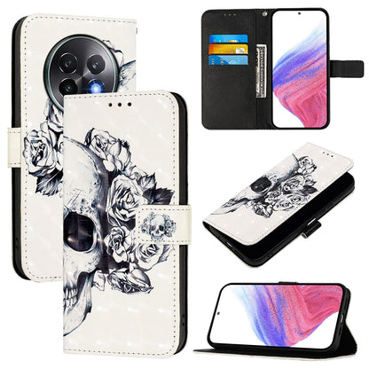 Realme 13+ 5G Global Leather Flip Phone Case with 3D Painted Design, Card Holder, Wallet & Stand Function - Durable Protection & Easy Access