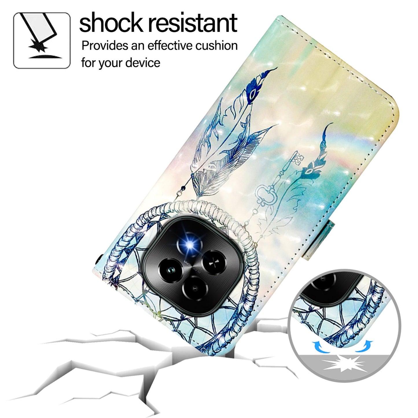 Realme C63 5G Global Leather Flip Phone Case with 3D Painted Design, Card Holder, Wallet & Stand Function - Durable Protection & Easy Access