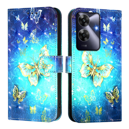 Realme Note 60 4G Global Leather Flip Phone Case with 3D Painted Design, Card Holder, Wallet & Stand Function - Durable Protection & Easy Access