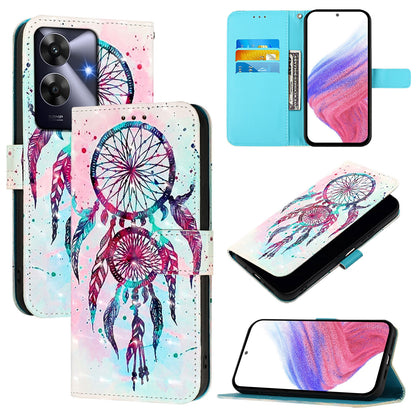 Realme Note 60 4G Global Leather Flip Phone Case with 3D Painted Design, Card Holder, Wallet & Stand Function - Durable Protection & Easy Access