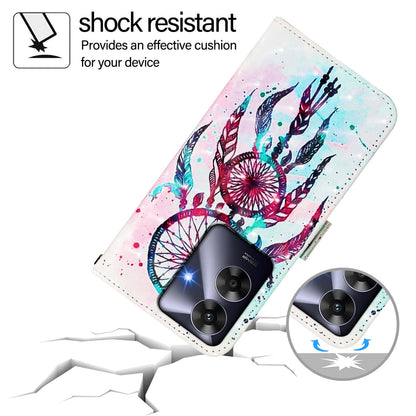 Realme Note 60 4G Global Leather Flip Phone Case with 3D Painted Design, Card Holder, Wallet & Stand Function - Durable Protection & Easy Access