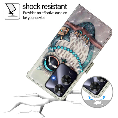 Realme Note 60 4G Global Leather Flip Phone Case with 3D Painted Design, Card Holder, Wallet & Stand Function - Durable Protection & Easy Access