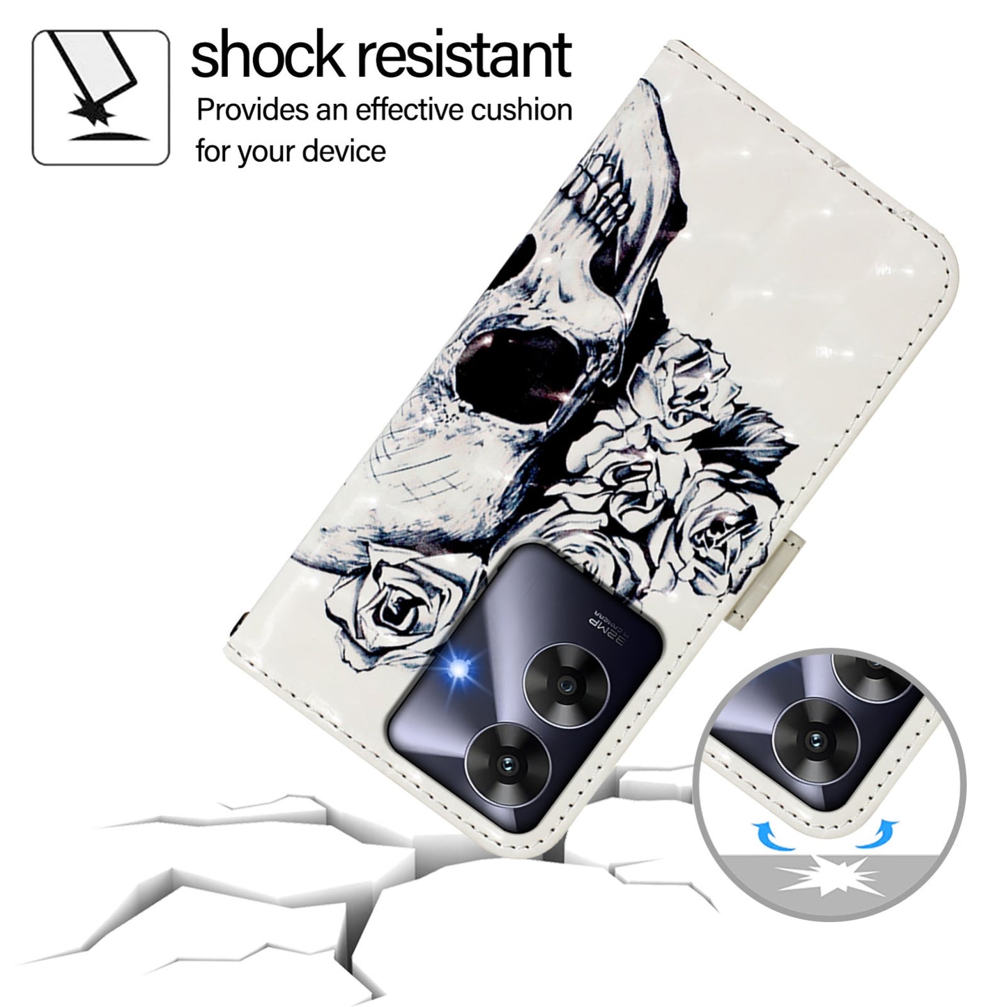 Realme Note 60 4G Global Leather Flip Phone Case with 3D Painted Design, Card Holder, Wallet & Stand Function - Durable Protection & Easy Access