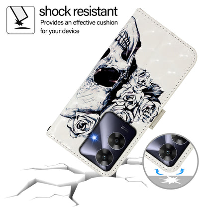 Realme Note 60 4G Global Leather Flip Phone Case with 3D Painted Design, Card Holder, Wallet & Stand Function - Durable Protection & Easy Access