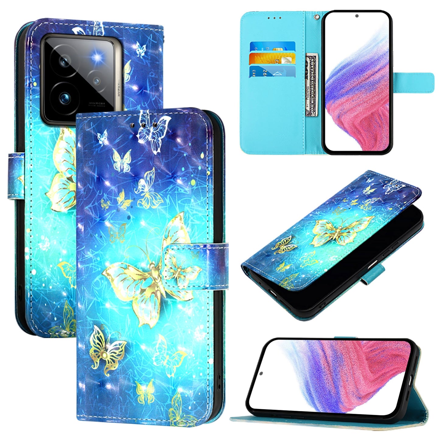 Realme GT7 Pro 5G Leather Flip Phone Case with 3D Painted Design, Card Holder, Wallet & Stand Function - Durable Protection & Easy Access