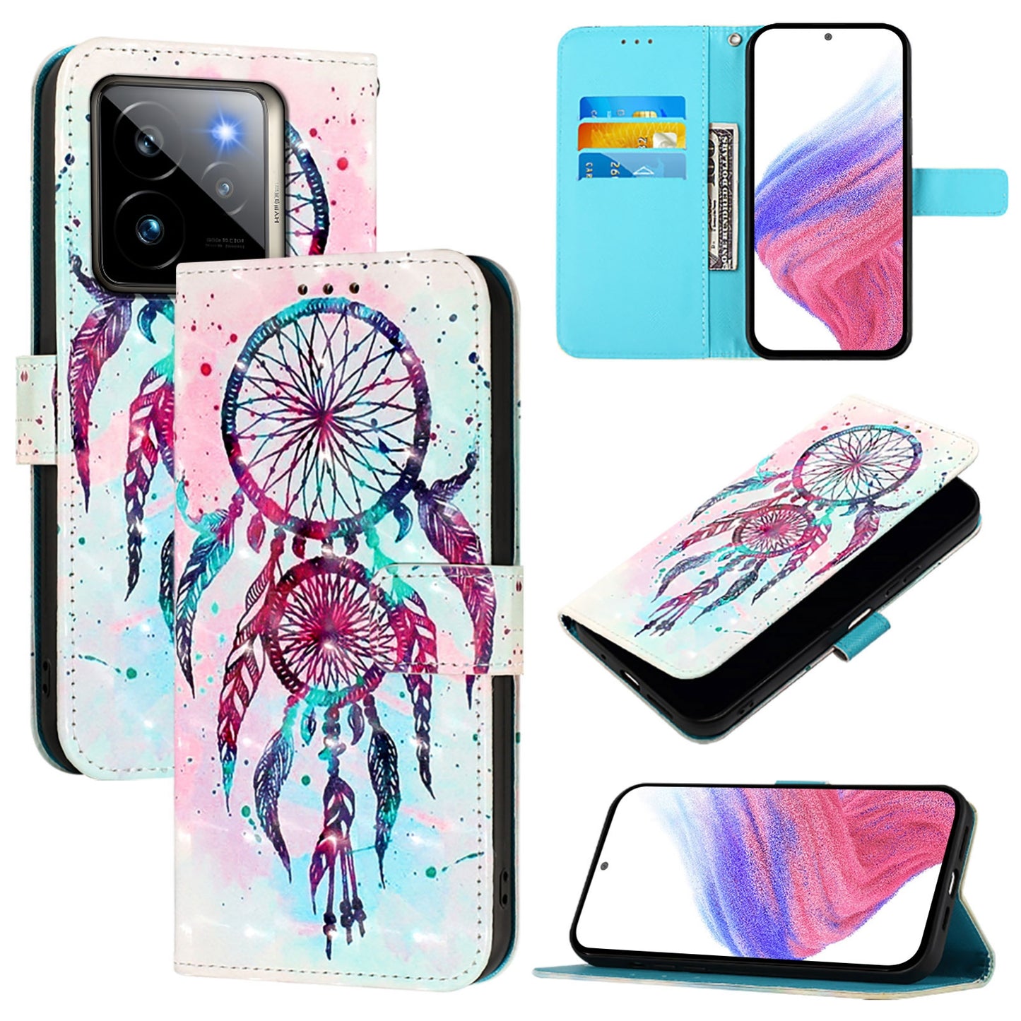 Realme GT7 Pro 5G Leather Flip Phone Case with 3D Painted Design, Card Holder, Wallet & Stand Function - Durable Protection & Easy Access