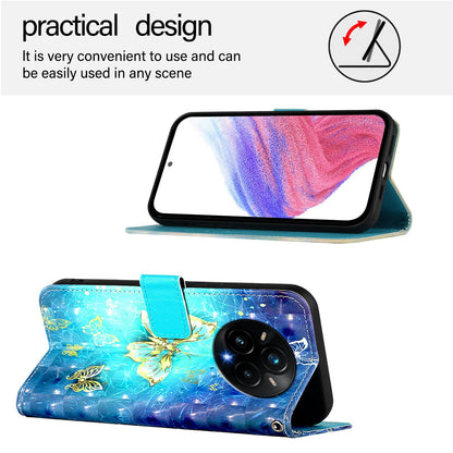 Realme 14 Pro+ 5G Leather Flip Phone Case with 3D Painted Design, Card Holder, Wallet & Stand Function - Durable Protection & Easy Access