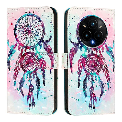 Realme 14 Pro+ 5G Leather Flip Phone Case with 3D Painted Design, Card Holder, Wallet & Stand Function - Durable Protection & Easy Access