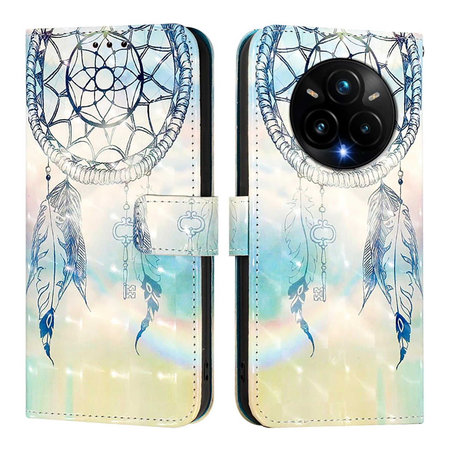 Realme 14 Pro+ 5G Leather Flip Phone Case with 3D Painted Design, Card Holder, Wallet & Stand Function - Durable Protection & Easy Access