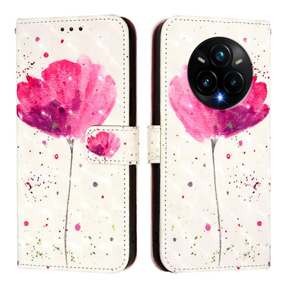 Realme 14 Pro+ 5G Leather Flip Phone Case with 3D Painted Design, Card Holder, Wallet & Stand Function - Durable Protection & Easy Access