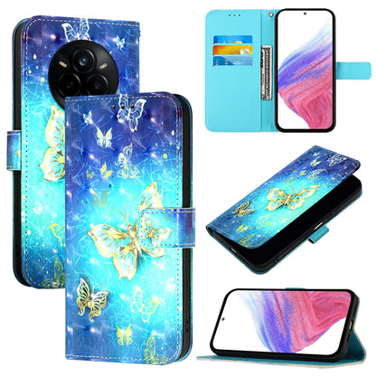 Realme 14 Pro 5G Leather Flip Phone Case with 3D Painted Design, Card Holder, Wallet & Stand Function - Durable Protection & Easy Access